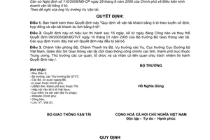 Quyết định 16/2007/QĐ-BGTVT Quy định vận tải khách bằng ô tô theo tuyến cố định hợp đồng vận tải khách du lịch bằng ô tô