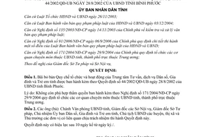Quyết định 14/2007/QĐ-UBND bãi bỏ Quy chế Trung tâm tư vấn Dân số Bình Phước