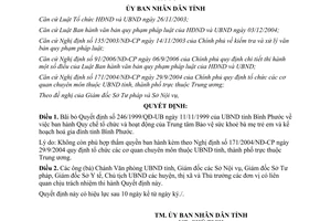 Quyết đinh 15/2007/QĐ-UBND bãi bỏ quyết định 246/1999/QĐ-UB Bình Phước
