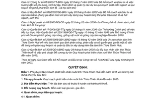 Quyết định 803/QĐ-UBND 2007 quy hoạch phát triển chăn nuôi 2015 Thừa Thiên Huế