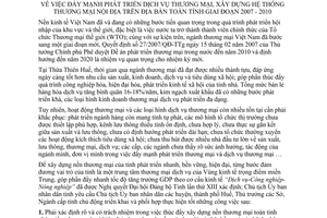 Chỉ thị 17/2007/CT-UBND xây dựng hệ thống thương mại nội địa 2007 2010 Thừa Thiên Huế