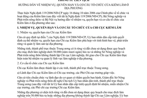 Thông tư liên tịch 22/2007/TTLT-BNN-BNV  hướng dẫn về nhiệm vụ, quyền hạn và cơ cấu tổ chức của Kiểm lâm ở địa phương