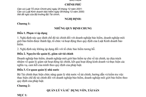 Nghị định 46/2007/NĐ-CP chế độ tài chính đối với doanh nghiệp bảo hiểm doanh nghiệp môi giới bảo hiểm