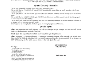 Quyết định 19/2007/QĐ-BTC Quy chế hạch toán ghi thu chi ngân sách nhà nước khoản vay viện trợ nước ngoài của Chính phủ