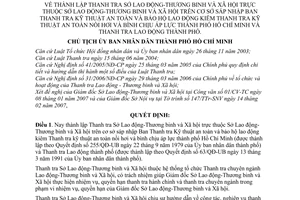 Quyết định 1288/QĐ-UBND thành lập Thanh tra Sở LĐTBXH sáp nhập Ban Thanh tra kỹ thuật an toàn nồi hơi bình chịu áp lực