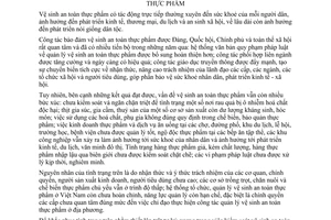 Chỉ thị 06/2007/CT-TTg triển khai biện pháp cấp bách bảo đảm vệ sinh an toàn thực phẩm