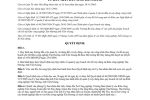 Quyết định 09/2007/QĐ-UBND Quy hoạch chi tiết xây dựng khu công nghiệp Tân Hương