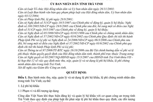 Quyết định 06/2007/QĐ-UBND mức thu, nộp, quản lý sử dụng lệ phí hộ khẩu