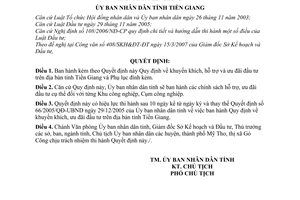 Quyết định 08/2007/QĐ-UBND  khuyến khích, hỗ trợ ưu đãi đầu tư