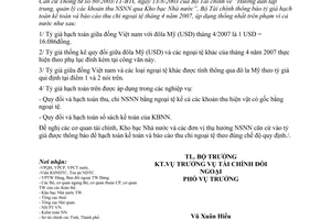 Thông báo 193/TB-BTC tỷ giá hạch toán ngoại tệ tháng 4/2007