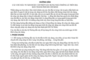 Hướng dẫn 2032/2007/HD-SXD-QLCLXD chủ đầu tư được cấp phép xây dựng nhà ở riêng lẻ Hồ Chí Minh