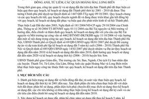 Chỉ thị 05/2007/CT-UBND công tác lập kế hoạch sử dụng đất thời kỳ 2007-2010 Hà Nội huyện Thanh Trì Gia Lâm Đông Anh Từ Liêm quận Hoàng Mai Long Biên