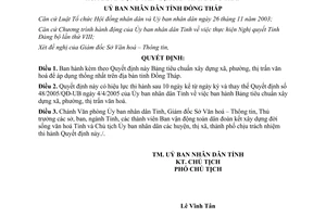 Quyết định 21/2007/QĐ-UBND Bảng tiêu chuẩn xây dựng xã phường thị trấn văn hóa