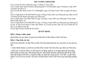 Quyết định 41/2007/QĐ-TTg quản lý tài chính Bảo hiểm xã hội Việt Nam