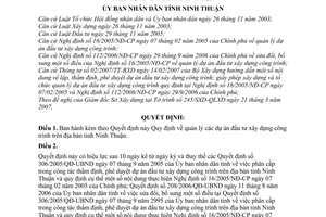 Quyết định 74/2007/QĐ-UBND quản lý các dự án đầu tư xây dựng công trình