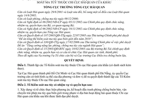 Quyết định 602/QĐ-TCHQ thành lập quy định nhiệm vụ quyền hạn Tổ kiểm soát ma túy thuộc Chi Cục Hải quan cửa khẩu