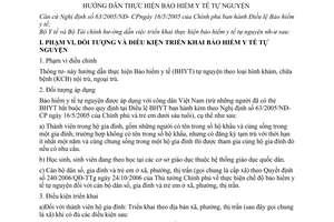 Thông tư liên tịch  06/2007/TTLT-BYT-BTC  hướng dẫn thực hiện bảo hiểm y tế tự nguyện