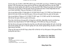 Công văn  1872/TCHQ-GSQL  sử dụng Đơn đề nghị chuyển cửa khẩu