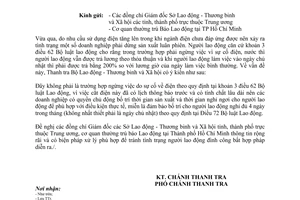 Công văn 51/TTr-CSLD bố trí ngày nghỉ cho người lao động