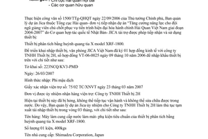 Công văn  2219/TCHQ-BQLDAJICA tạm xuất tái nhập thiết bị.