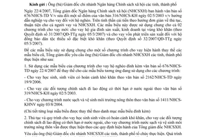 Công văn 698/NHCS-TD  sửa đổi mẫu biểu trong thủ tục cho vay