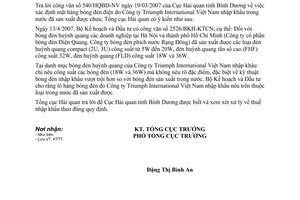 Công văn  2292/TCHQ-KTTT quy định mặt hàng trong nước đã sản xuất được