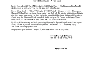 Công văn 2286/TCHQ-GSQL  Thủ tục Hải quan  tinh dầu xá xị tạm nhập-tái xuất