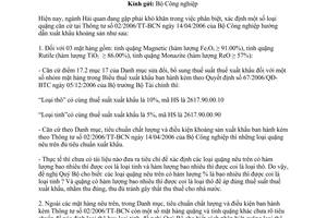 Công văn 2324/TCHQ-GSQL  phân biệt, xác định quặng và tinh quặng  căn cứ TT 02/2006/TT-BCN