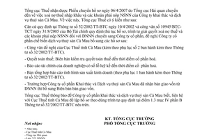 Công văn  1589/TCT-DNNN  xóa nợ thuế và các khoản phải nộp NSNN