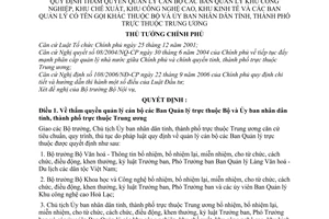 Quyết định 45/2007/QĐ-TTg quy định thẩm quyền quản lý cán bộ Ban Quản lý khu công nghiệp chế xuất công nghệ cao kinh tế