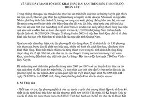 Chỉ thị 16/CT-UBND 2007 đẩy mạnh tổ chức khai thác hải sản trên biển theo tổ đội đoàn kết Quảng Nam
