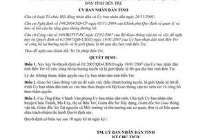 Quyết định 14/2007/QĐ-UBND hủy bỏ quyết định 01/2007/QĐ-UBND Bến Tre