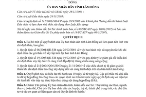 Quyết định 13/2007/QĐ-UBND bãi bỏ quyết định chỉ định thầu gói thầu xây lắp Lâm Đồng