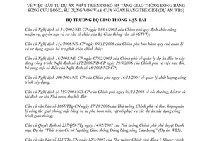 Quyết định 741/QĐ-BGTVT Đầu tư xây dựng dự án “Phát triển Cơ sở Hạ tầng