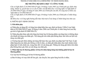 Thông tư 09/2007/TT-BKHCN hướng dẫn thi hành Nghị định 89/2006/NĐ-CP nhãn hàng hóa