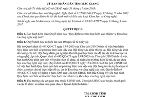 Quyết định 39/2007/QĐ-UBND Quy định tổ chức thực hiện nhiệm vụ khoa học