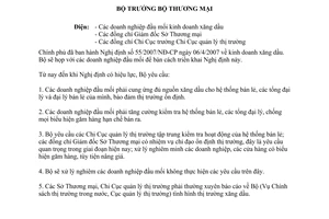 Công điện 06TM/CSTTTN  kinh doanh xăng dầu Nghị định 55/2007/NĐ-CP