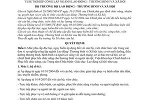 Quyết định 11/2007/QĐ-BLĐTBXH phụ cấp độc hại nguy hiểm cán bộ viên chức đơn vị sự nghiệp công lập ngành Lao động Thương binh Xã hội