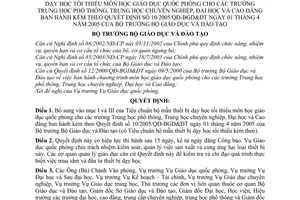 Quyết định 09/2007/QĐ-BGDĐT Tiêu chuẩn bộ mẫu thiết bị dạy học tối thiểu môn học giáo dục quốc phòng hướng dẫn Quyết định 10/2005/QĐ-BGD&ĐT