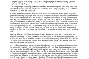 Nghị quyết  20/2007/NQ-CP phiên họp chính phủ thường kỳ tháng 3 năm 2007