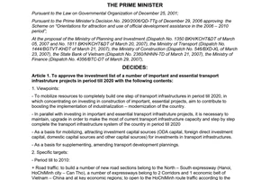 Decision No. 412/QD-TTg on approving the investment list of a number of importan
