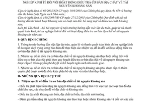 Thông tư liên tịch 37/2007/TTLT-BTC-BTNMT hướng dẫn lập dự toán quản lý kinh phí sự nghiệp kinh tế hoạt động điều tra địa chất tài nguyên khoáng sản