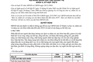 Nghị quyết 04/2007/NQ-HĐND bảo vệ chăm sóc nâng cao sức khoẻ nhân dân đến 2010 Quảng Trị