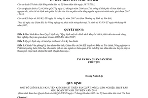 Quyết định 469/QĐ-UBND năm 2007 khuyến khích phát triển nông lâm nghiệp thủy sản 2007 2010 Yên Bái