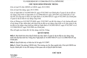 Quyết định 541/QĐHC-CTUBND Quy định quản lý dự án đầu tư xây dựng công trình