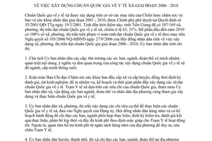 Chỉ thị 13/2007/CT-UBND xây dựng Chuẩn quốc gia về y tế xã 2006 2010 Tiền Giang