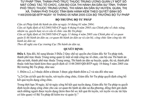 Quyết định 01/2007/QĐ-BTP uỷ quyền Giám đốc Sở Tư pháp Trung ương quản lý công tác cán bộ Thi hành án dân sự hướng dẫn Quyết định 1148/2005/QĐ-BTP