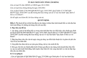 Quyết định 16/2007/QĐ-UBND đề án xã hội hóa đầu tư xây dựng bến xe