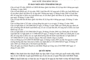 Quyết định 18/2007/QĐ-UBND quy trình giải quyết tranh chấp khiếu nại, tố cáo