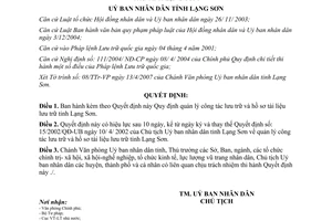 Quyết định 20/2007/QĐ-UBND  quản lý công tác lưu trữ